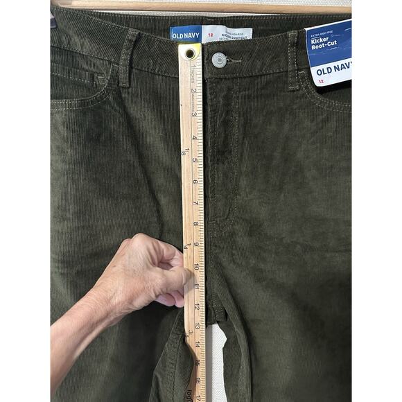 Old Navy Extra High Rise Kicker Boot-cut Corduroy Pants Women's Sz 12 Brown NWT - Picture 8 of 13
